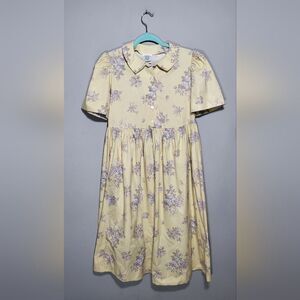 LAURA ASHLEY Vintage Midi Dress Size 100% Cotton Cottagecore Prairie Floral